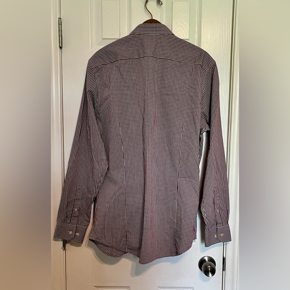 Banana Republic Red & White Non Iron Tailored Slim Fit Shirt 16•16 1/2 34•35” - Picture 5 of 6